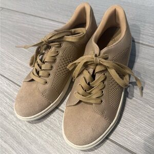 J Slides Women's Lace-Up Sneakers in Tan